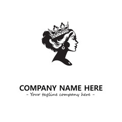 Head of queen logo company design vector illustration