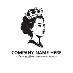Head of queen logo company design vector illustration