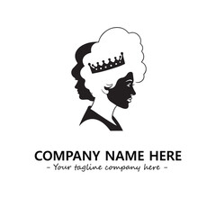 Head of queen logo company design vector illustration