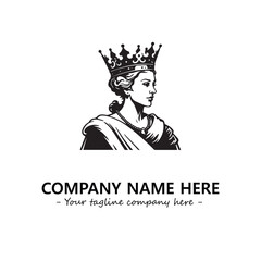 Head of queen logo company design vector illustration