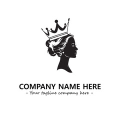 Head of queen logo company design vector illustration