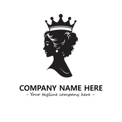 Head of queen logo company design vector illustration