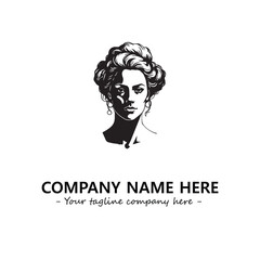 Head of queen logo company design vector illustration