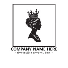 Head of queen logo company design vector illustration