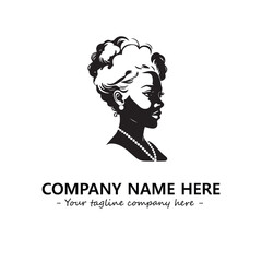 Head of queen logo company design vector illustration