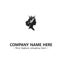 Head of queen logo company design vector illustration