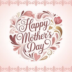 Happy Mother's Day with White Daisy Flowers on Pink