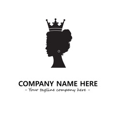 Head of queen logo company design vector illustration