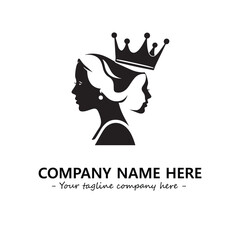 Head of queen logo company design vector illustration