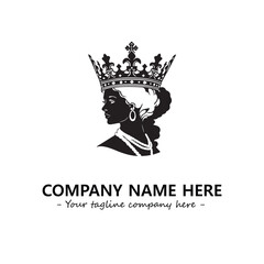 Head of queen logo company design vector illustration