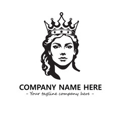 Head of queen logo company design vector illustration