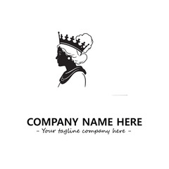 Head of queen logo company design vector illustration