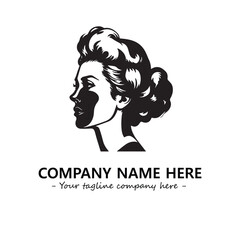 Head of queen logo company design vector illustration