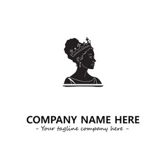 Head of queen logo company design vector illustration
