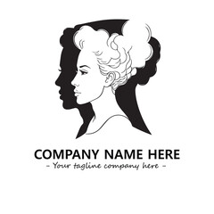 Head of queen logo company design vector illustration
