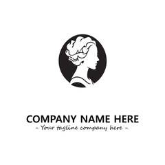 Head of queen logo company design vector illustration