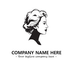 Head of queen logo company design vector illustration