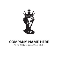 Head of queen logo company design vector illustration