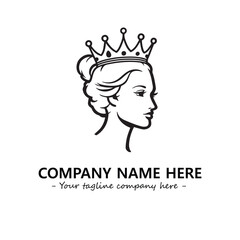 Head of queen logo company design vector illustration