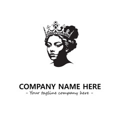 Head of queen logo company design vector illustration