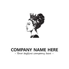 Head of queen logo company design vector illustration