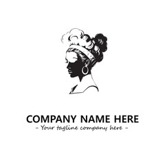 Head of queen logo company design vector illustration