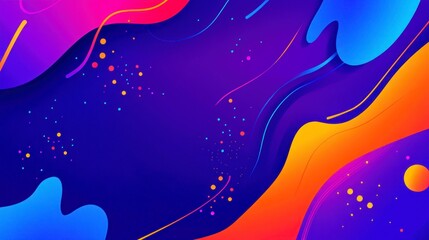 Vibrant abstract shapes on dark background