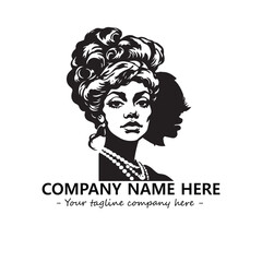 Head of queen logo company design vector illustration