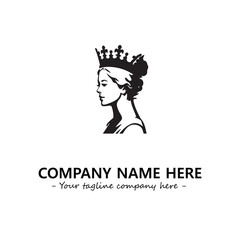 Head of queen logo company design vector illustration