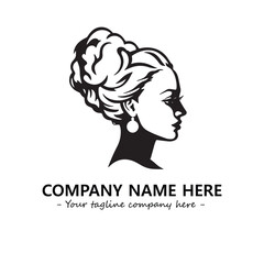 Head of queen logo company design vector illustration