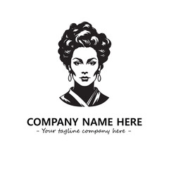 Head of queen logo company design vector illustration