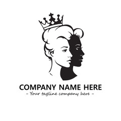 Head of queen logo company design vector illustration