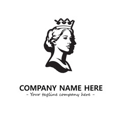 Head of queen logo company design vector illustration