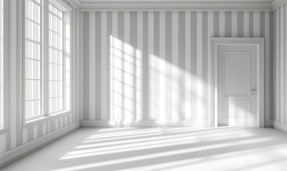 Fototapeta premium Empty, bright room with light streaming in