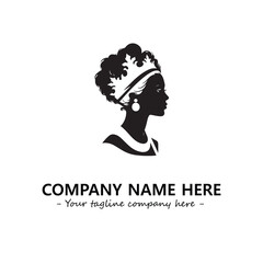 Head of queen logo company design vector illustration