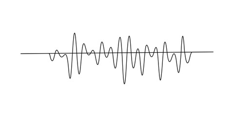 Sound line wave music audio icon one art voice continuous hand. Wave podcast line sound soundwave noise sketch drawn drawing doodle outline recording frequency vocal waveform microphone background