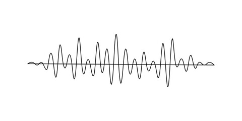 Line sound wave music audio icon one art voice continuous hand. Podcast line sound soundwave noise sketch drawn drawing doodle outline recording frequency vocal waveform microphone background vector