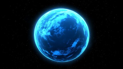 Fototapeta premium Glowing blue planet earth graphic