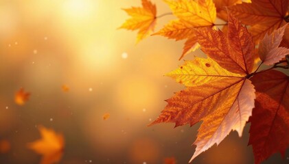 Abstract late autumn leaf fall design, swirling brown and gold tones , late, whirl