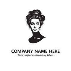 Head of queen logo company design vector illustration