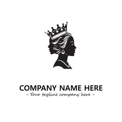 Head of queen logo company design vector illustration