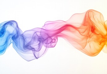 Colorful flowing smoke in blue, pink, orange shades creating a mesmerizing abstract background design for creative projects