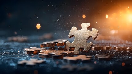 Floating economic puzzle pieces rearranging as rates decline symbolizing the global financial system s and adaptation to changing economic conditions