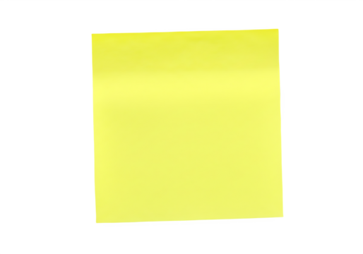 yellow blank adhesive note isolated on transparent background Generative Ai.
