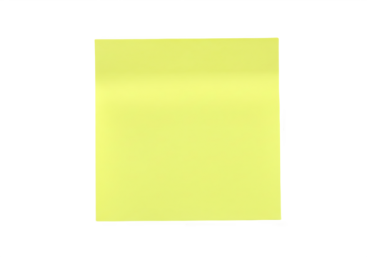 yellow blank adhesive note isolated on transparent background Generative Ai.
