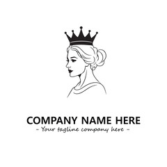 Head of queen logo company design vector illustration