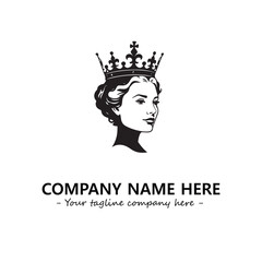 Head of queen logo company design vector illustration