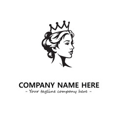 Head of queen logo company design vector illustration