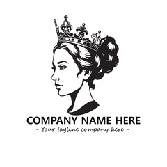 Head of queen logo company design vector illustration