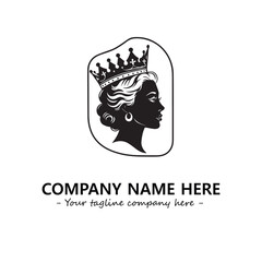 Head of queen logo company design vector illustration